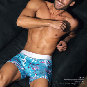 ART 26 BOXER ESTAMPADO KAURY MEN TURQUESA