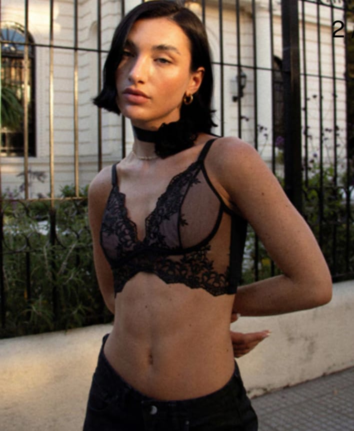 ANDRESSA ART E2060 CONJ BUSTIER Y LESS NEGRO