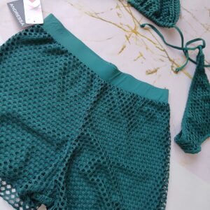 ANDRESSA ART 26022 SHORT TELA TEJIDA PETROLEO