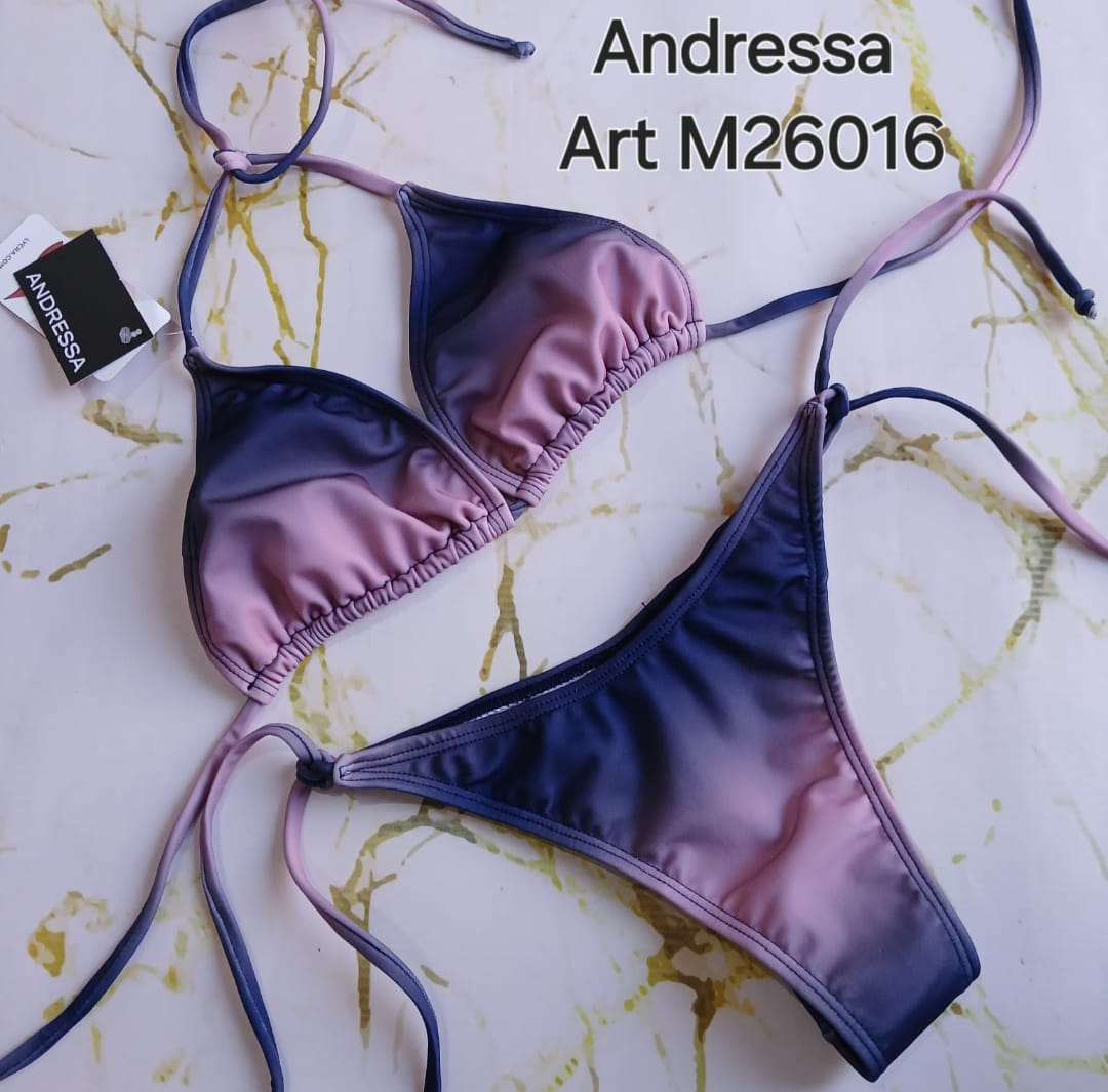 ANDRESSA ART 26016 TRIANG LESS ESTAMPADO DEGRADE AZUL