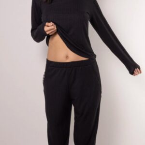 ANDRESSA PIJAMA ART P9043 CASACA DESJUGADA CON PUNTILLA NEGRO