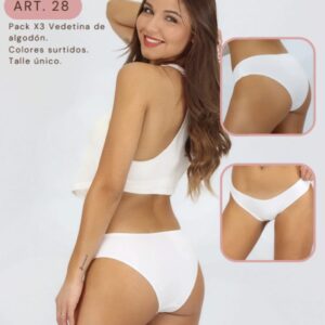 VELLA PACKS ART 28 VEDETINA DE ALGODON X3 TALLE UNICO