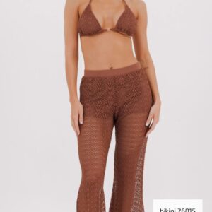 ANDRESSA ART 26023 PANTALON TELA TEJIDA CON SHORT INTERNO CHOCOLATE