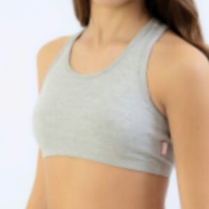 JUANITAS MINI 101-75 TOP LISO DE ALGODON GRIS MELANGE