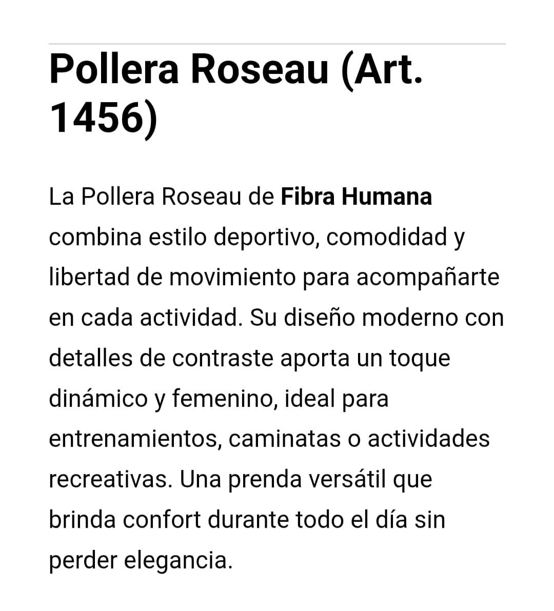 FIBRA HUMANA ART 1456 POLLERA CRUZADA NEGRA - Imagen 3